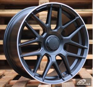Ratlankis R19x8.5  5X112  ET  38  66.6  B1258  Black Half Matt+Polished Lip (BLHMPL)  For MER  (Z6)  (Rear+Front)