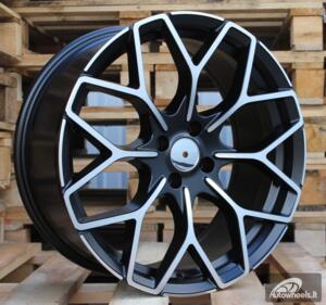 Ratlankis R16x5.5  3X112  ET  30  57.1  B1449  Black Polished Half Matt (MBHM)  For SMART  (P2+R)  (Front+Rear HAXER)