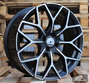 Ratlankis R17x7.5  4X100  ET  25  60.1  B1449  Black Polished Half Matt (MBHM)  For SMART  (Z2)  (HAXER Front+Rear)