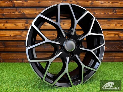 Ratlankis R17x7.5  3X112  ET  25  57.1  B1449  Black Polished Half Matt (MBHM)  For SMART  (Z2)  (HAXER Front+Rear)