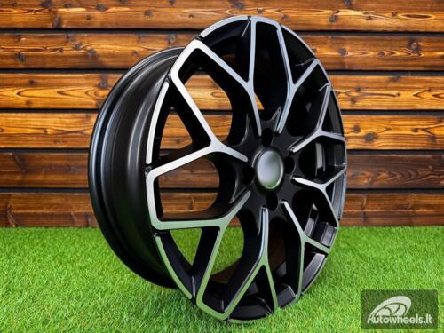 Ratlankis R17x7.5  3X112  ET  25  57.1  B1449  Black Polished Half Matt (MBHM)  For SMART  (Z2)  (HAXER Front+Rear)