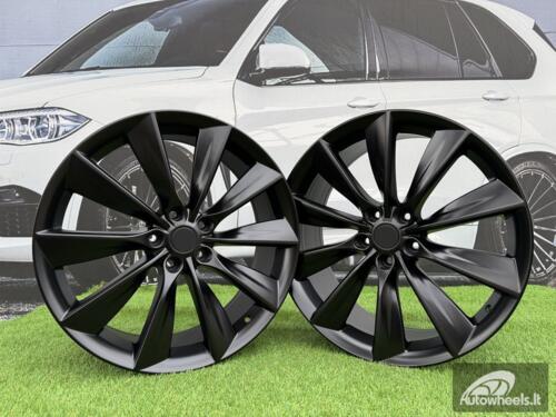 Ratlankis R22x9  5X120  ET  35  64.1  B1469  Black Half Matt (BLHM)  For RACIN  (P)  ((Rear+Front) TESLA Model S)