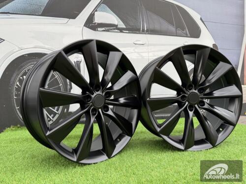 Ratlankis R22x10  5X120  ET  35  64.1  B1469  Black Half Matt (BLHM)  For RACIN  (P)  ((Rear+Front) TESLA Model S)