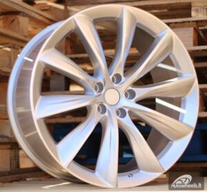 Ratlankis R22x10  5X120  ET  35  64.1  B1469  Silver Shining (SS)  For RACIN  (K4)  ((Rear+Front) TESLA Model S )