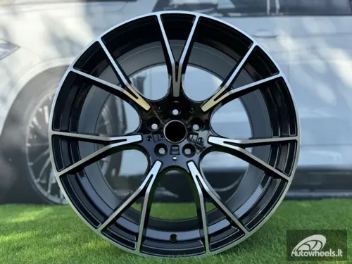 Ratlankis R19x8.5  5X112  ET  26  66.6  B1617  (IND7046)  Black Polished (MB)  For BMW  (K7+K8)  (Rear+Front)