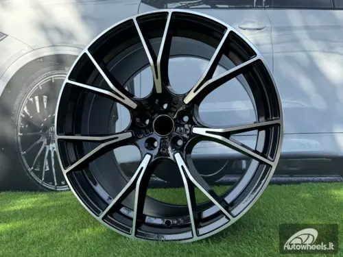 Ratlankis R19x8.5  5X112  ET  26  66.6  B1617  (IND7046)  Black Polished (MB)  For BMW  (K7+K8)  (Rear+Front)