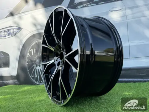Ratlankis R19x8.5  5X112  ET  26  66.6  B1617  (IND7046)  Black Polished (MB)  For BMW  (K7+K8)  (Rear+Front)