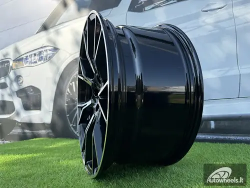 Ratlankis R19x8.5  5X112  ET  26  66.6  B1617  (IND7046)  Black Polished (MB)  For BMW  (K7+K8)  (Rear+Front)