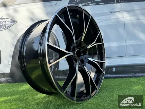 Ratlankis R19x8.5  5X112  ET  26  66.6  B1617  (IND7046)  Black Polished (MB)  For BMW  (K7+K8)  (Rear+Front)