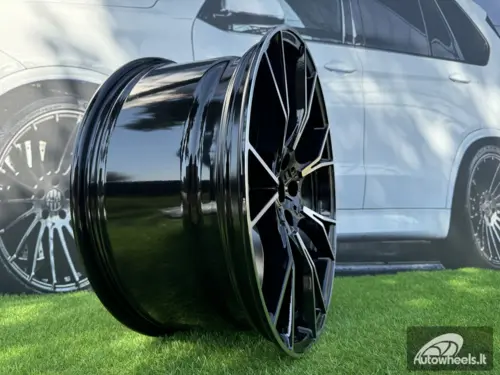 Ratlankis R19x8.5  5X112  ET  26  66.6  B1617  (IND7046)  Black Polished (MB)  For BMW  (K7+K8)  (Rear+Front)