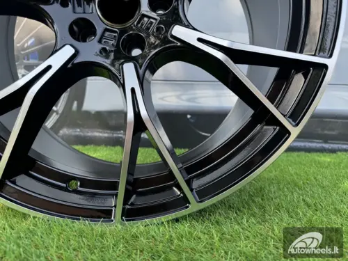 Ratlankis R19x8.5  5X112  ET  26  66.6  B1617  (IND7046)  Black Polished (MB)  For BMW  (K7+K8)  (Rear+Front)