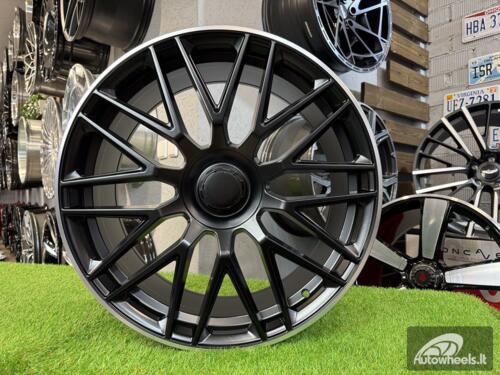 Ratlankis R22x11.5  5X112  ET  47  66.6  B1766  Black Half Matt+Polished Lip (BLHMPL)  For MER  (Z3)  (REAR+FRONT)
