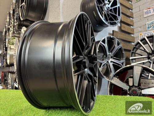 Ratlankis R22x11.5  5X112  ET  47  66.6  B1766  Black Half Matt+Polished Lip (BLHMPL)  For MER  (Z3)  (REAR+FRONT)