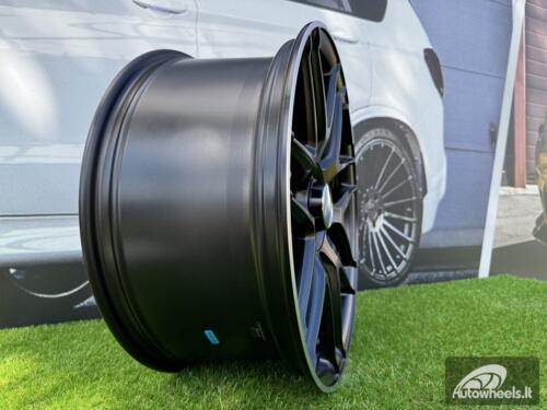 Ratlankis R20x8.5  5X112  ET  38  66.6  B5318  Black Half Matt+Polished Lip (BLHMPL)  For MER  (K4+P2)  (REAR+FRONT)