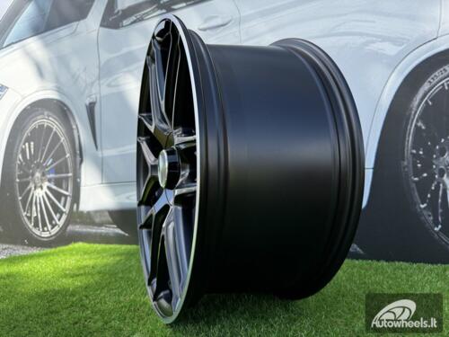 Ratlankis R21x8.5  5X112  ET  35  66.6  B5318  Black Half Matt+Polished Lip (BLHMPL)  For MER  (K4+P)  (Rear+Front)