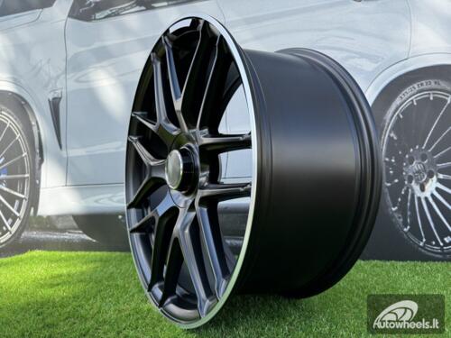 Ratlankis R20x8  5X112  ET  43  66.6  B5318  (XFE424)  Black Half Matt+Polished Lip (BLHMPL)  For MER  (K4+P1)  (Rear+Front)