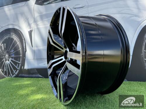 Ratlankis R20x8.5  5X112  ET  25  66.6  B5327  Black Polished (MB)  For BMW  (K4)  (Rear+Front)
