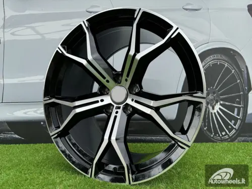 Ratlankis R21x10.5  5X120  ET  40  74.1  B5498  (HE5034)  Black Polished (MB)  For BMW  (P1)  (Rear+Front)