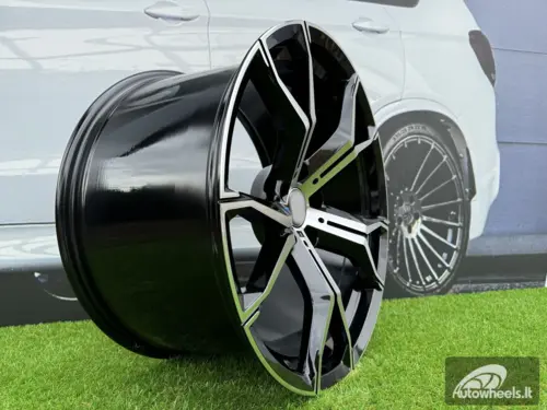 Ratlankis R21x10.5  5X120  ET  40  74.1  B5498  (HE5034)  Black Polished (MB)  For BMW  (P1)  (Rear+Front)
