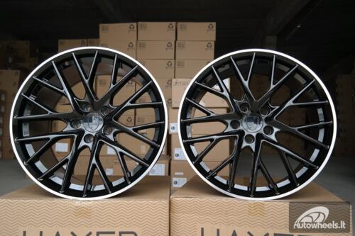 Ratlankis R21x9.5  5X130  ET  65  71.6  B5541  Black+Polished Lip (BLPL)  For PORCH  (K4)  (Black Shining+PL Rear+Front)
