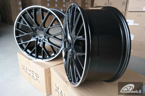Ratlankis R21x9.5  5X130  ET  65  71.6  B5541  Black+Polished Lip (BLPL)  For PORCH  (K4)  (Black Shining+PL Rear+Front)