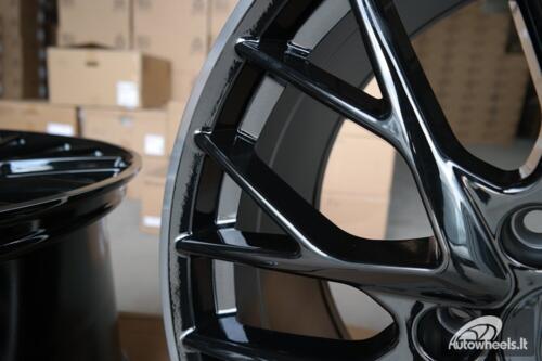 Ratlankis R21x9.5  5X130  ET  65  71.6  B5541  Black+Polished Lip (BLPL)  For PORCH  (K4)  (Black Shining+PL Rear+Front)