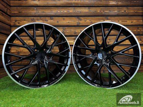 Ratlankis R21x9.5  5X130  ET  65  71.6  B5541  Black+Polished Lip (BLPL)  For PORCH  (K4+M)  (Black Shining+PL Rear+Front)