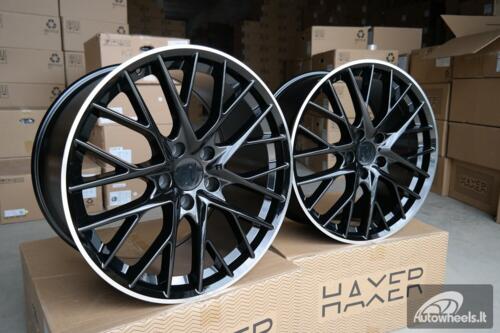 Ratlankis R21x9.5  5X130  ET  65  71.6  B5541  Black+Polished Lip (BLPL)  For PORCH  (Z4)  (Black Shining+PL Rear+Front)