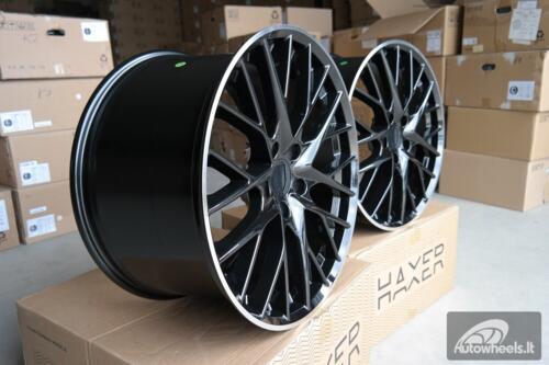 Ratlankis R21x9.5  5X130  ET  65  71.6  B5541  Black+Polished Lip (BLPL)  For PORCH  (Z4)  (Black Shining+PL Rear+Front)