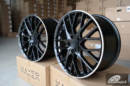 Ratlankis R21x9.5  5X130  ET  65  71.6  B5541  Black+Polished Lip (BLPL)  For PORCH  (Z4)  (Black Shining+PL Rear+Front)
