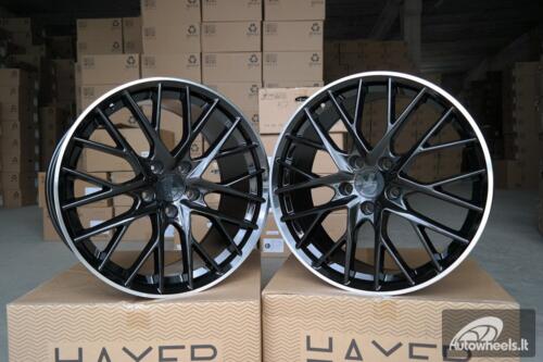 Ratlankis R21x9.5  5X130  ET  65  71.6  B5541  Black+Polished Lip (BLPL)  For PORCH  (Z4)  (Black Shining+PL Rear+Front)