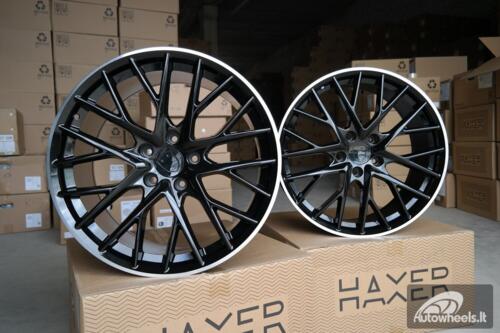 Ratlankis R21x9.5  5X130  ET  65  71.6  B5541  Black+Polished Lip (BLPL)  For PORCH  (Z4)  (Black Shining+PL Rear+Front)
