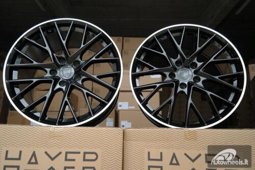 Ratlankis R21x11.5  5X130  ET  62  71.6  B5541  Black+Polished Lip (BLPL)  For PORCH  (K4)  (Black Shining+PL Rear+Front)