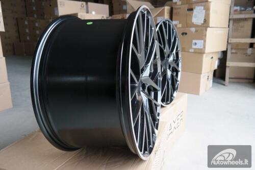 Ratlankis R21x11.5  5X130  ET  62  71.6  B5541  Black+Polished Lip (BLPL)  For PORCH  (K4)  (Black Shining+PL Rear+Front)