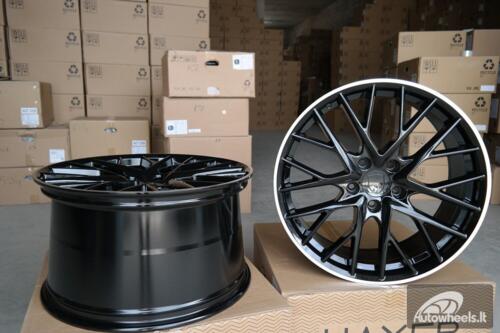 Ratlankis R21x11.5  5X130  ET  62  71.6  B5541  Black+Polished Lip (BLPL)  For PORCH  (K4)  (Black Shining+PL Rear+Front)
