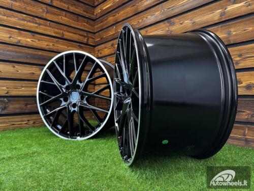 Ratlankis R21x11.5  5X130  ET  62  71.6  B5541  Black+Polished Lip (BLPL)  For PORCH  (K4+M)  (Black Shining+PL Rear+Front)
