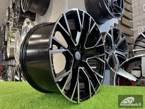 Ratlankis R22x9.5  5X112  ET  37  66.6  B5769  Black Polished (MB)  For BMW  (K4)  (Rear+Front)