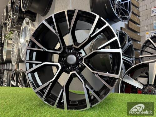 Ratlankis R22x9.5  5X112  ET  37  66.6  B5769  Black Polished (MB)  For BMW  (K4)  (Rear+Front)