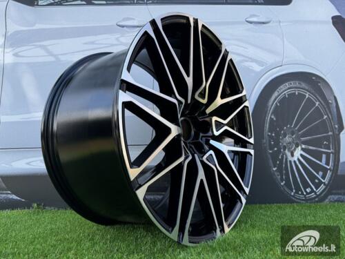 Ratlankis R21x11.5  5X120  ET  38  74.1  B5771  Black Polished (MB)  For BMW  (P2+K4)  (Rear+Front)