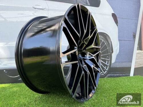Ratlankis R21x10  5X112  ET  32  66.6  B5771  (B16/HE5063)  Black+Tinted Face (BLTF)  For BMW  (P1)  (Rear+Front)