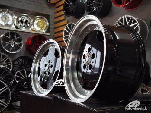 Ratlankis R18x8  5X112  ET  35  66.6  B5852  Black+Polished Lip (BLPL)  For MER  (K2)  (MONOBLOCK Style Rear+Front)