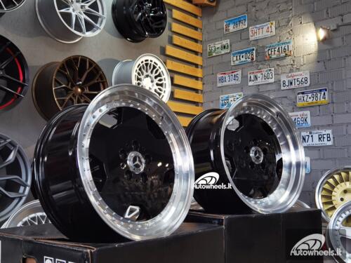 Ratlankis R18x8  5X112  ET  35  66.6  B5852  Black+Polished Lip (BLPL)  For MER  (K2)  (MONOBLOCK Style Rear+Front)