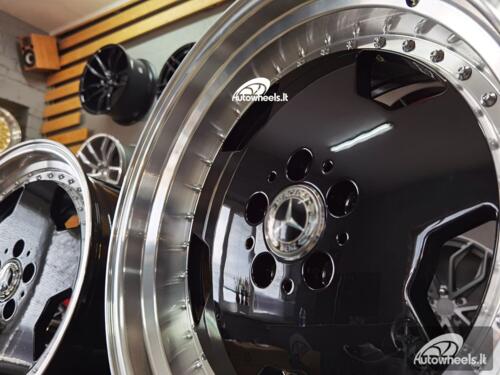 Ratlankis R18x8  5X112  ET  35  66.6  B5852  Black+Polished Lip (BLPL)  For MER  (K2)  (MONOBLOCK Style Rear+Front)