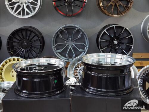 Ratlankis R18x8  5X112  ET  35  66.6  B5852  Black+Polished Lip (BLPL)  For MER  (K2)  (MONOBLOCK Style Rear+Front)