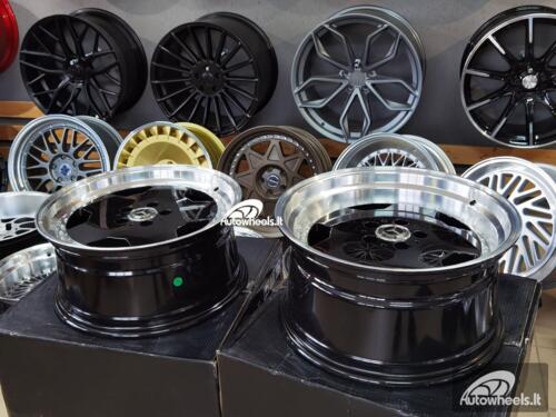 Ratlankis R18x8  5X112  ET  35  66.6  B5852  Black+Polished Lip (BLPL)  For MER  (K2)  (MONOBLOCK Style Rear+Front)