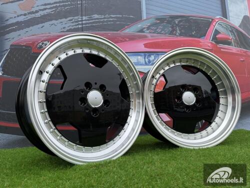 Ratlankis R18x9  5X112  ET  30  66.6  B5852  Black+Polished Lip (BLPL)  For MER  (K4)  (MONOBLOCK Style Rear+Front)