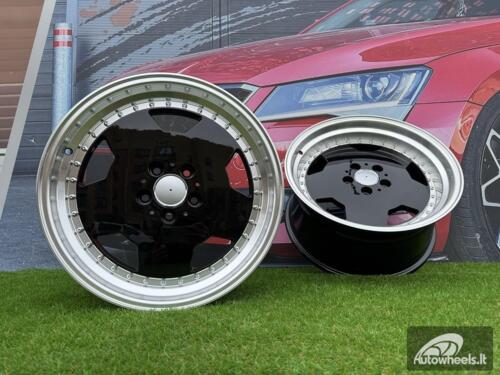 Ratlankis R18x9  5X112  ET  30  66.6  B5852  Black+Polished Lip (BLPL)  For MER  (Z4)  (MONOBLOCK Style Rear+Front)