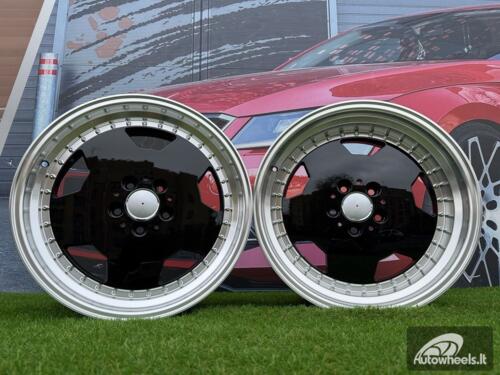 Ratlankis R18x9  5X112  ET  30  66.6  B5852  Black+Polished Lip (BLPL)  For MER  (Z4)  (MONOBLOCK Style Rear+Front)