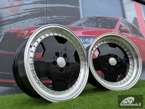 Ratlankis R18x9  5X112  ET  30  66.6  B5852  Black+Polished Lip (BLPL)  For MER  (Z4)  (MONOBLOCK Style Rear+Front)