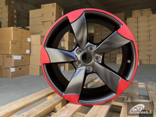 Ratlankis R18x8  5X112  ET  45  66.5  BK217  (XF558)  Black+Red Line (BR)  For AUD  (K4)